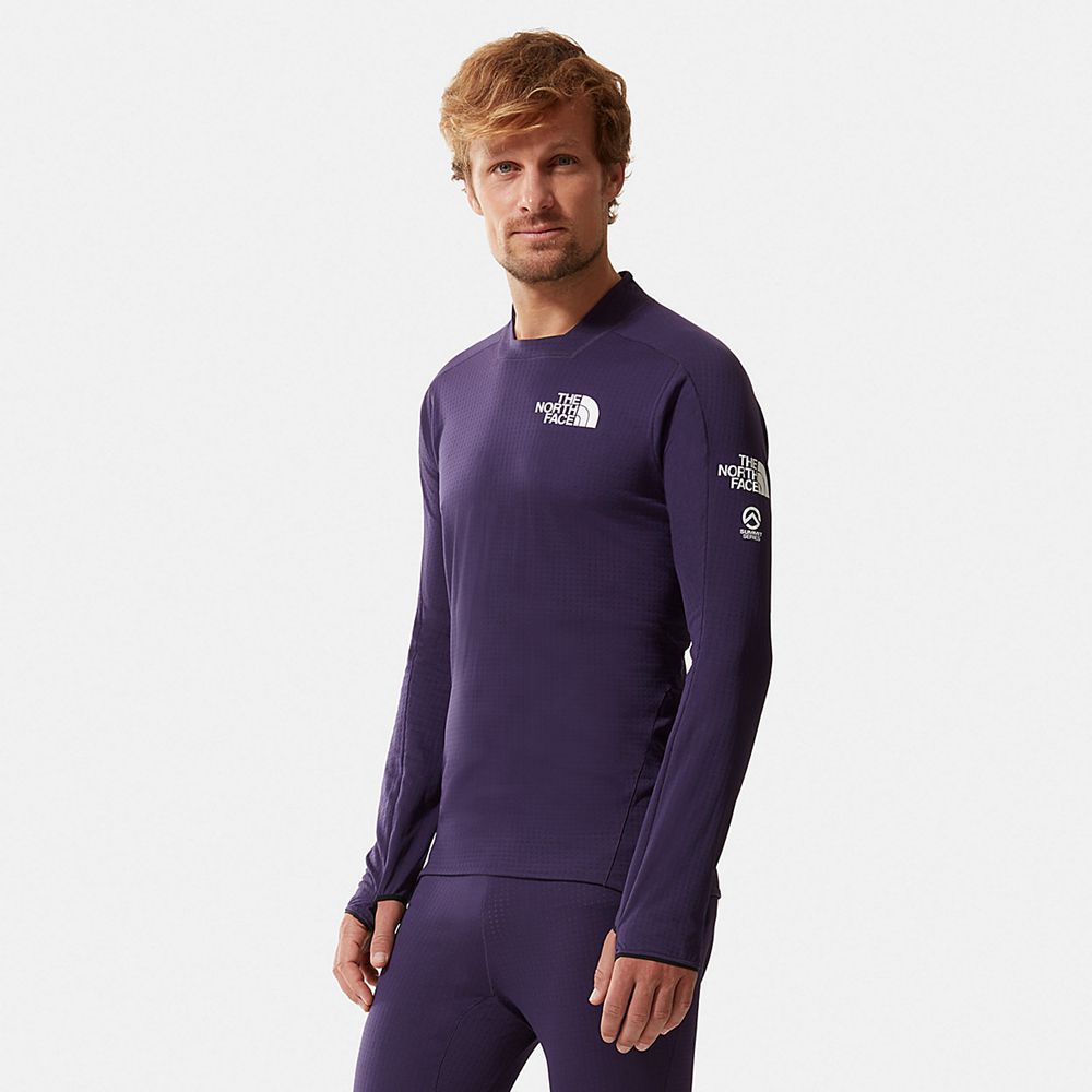 The North Face Sweater Mens Australia - The North Face Amk L1 Dot Fleece Black Purple Mountaineering